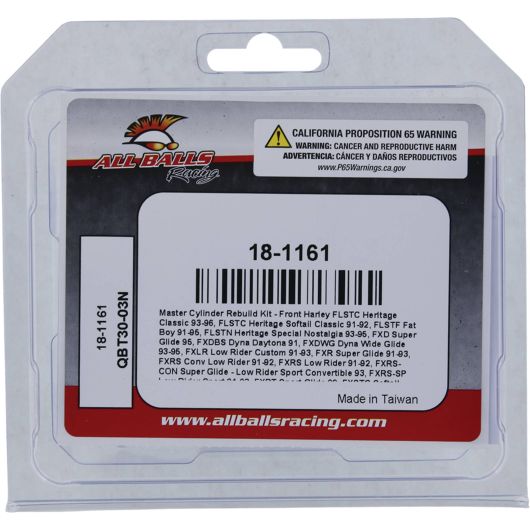 All Balls Master Cylinder Rebuild Kit – Harley Softail, Dyna Wide Glide, FXR Series 1986‑1995 – FLST, FLSTC, FLSTF, FXST, FXSTC, FXSTS, FXLR, FXRS, FXDWG – OEM 45072‑87 Replacement