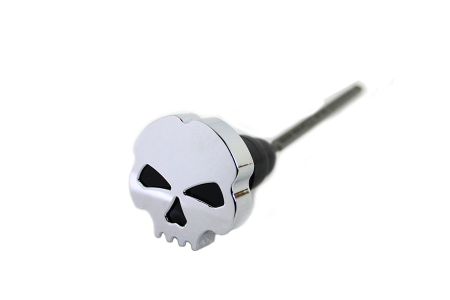 Chrome Skull Oil Tank Dipstick – Harley FXD 2006‑2017 – Custom Chrome Skull Cap – Made in Taiwan