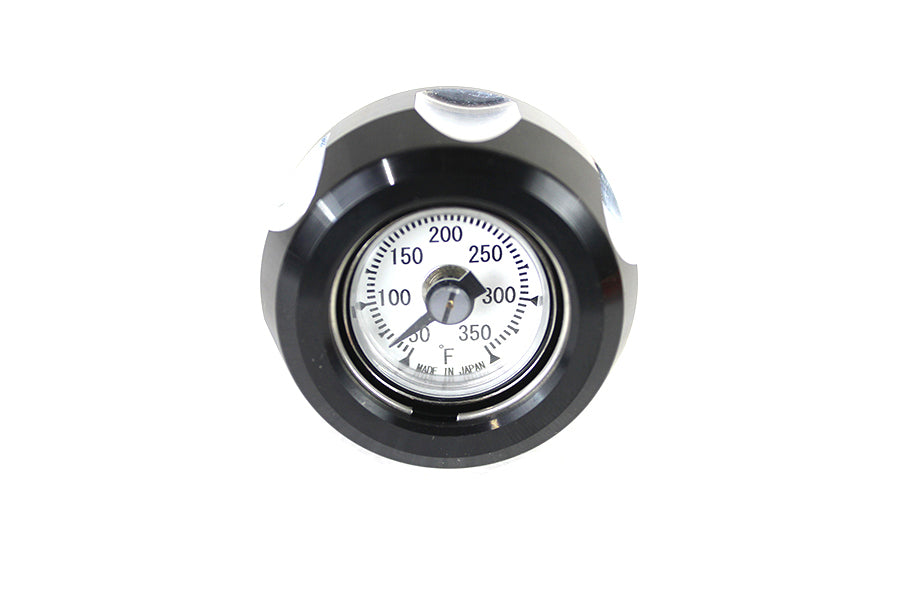 Black & Machined Oil Temperature Dipstick – Fits Harley M8 Touring FLT / Road Glide / Street Glide / Road King (2017‑UP) – Billet Body & Easy‑Read Gauge – Replaces OEM 62700136 – Made in Japan