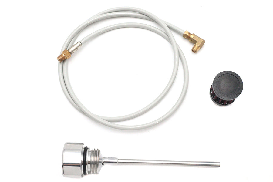 Polished Vented Oil Tank Dipstick – Fits Harley Touring M8 FLT / Road Glide / Street Glide / Road King / Ultra (2017–2022) – PVC Crankcase Vent – Made in Taiwan