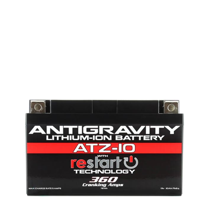 Antigravity ATZ10‑RS Lithium Battery w/ RESTART | Replaces YTZ10S YTZ12 YTZ14 YTX9 YTX7A‑BS YT12A‑BS | Fits Honda Yamaha Kawasaki Suzuki KTM Triumph BMW