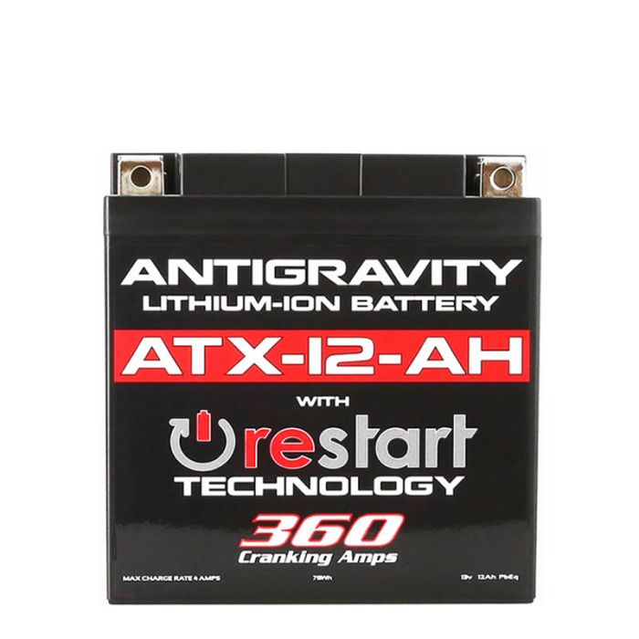 Antigravity ATX12‑AH‑RS Lithium Battery w/ RESTART | Replaces YTX14AH‑BS YB12A‑A YB14‑A2 | Fits Honda, Yamaha, Kawasaki, Suzuki, Polaris, ATV, Dirt Bike