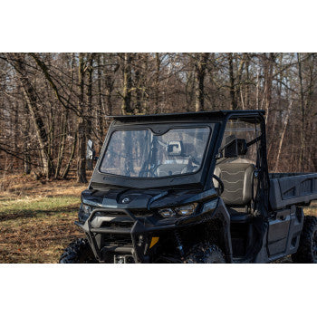 Moose Offroad 2317‑0518 Glass Windshield for Can‑Am Defender with dual vents and powder‑coated frame