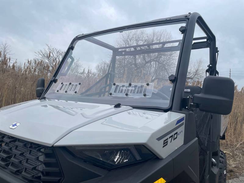 Polaris Ranger SP570 / Mid‑Size hard‑coated polycarbonate front windshield with slide vent