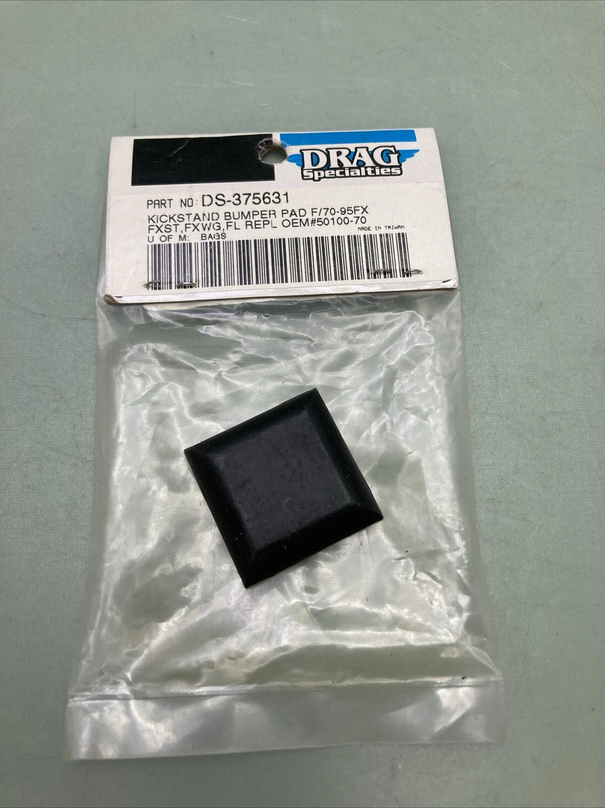 DRAG SPECIALTIES DS-375631 KICKSTAND BUMPER PAD single Square for Harley FXD FXR FLH FXE FL FS FLS