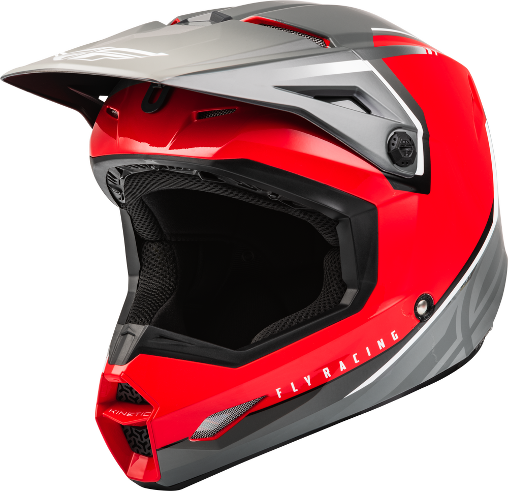 FLY Racing Kinetic Vision Offroad Motorcycle ATV Dirtbike Helmet in Red/Grey (Size XL only)