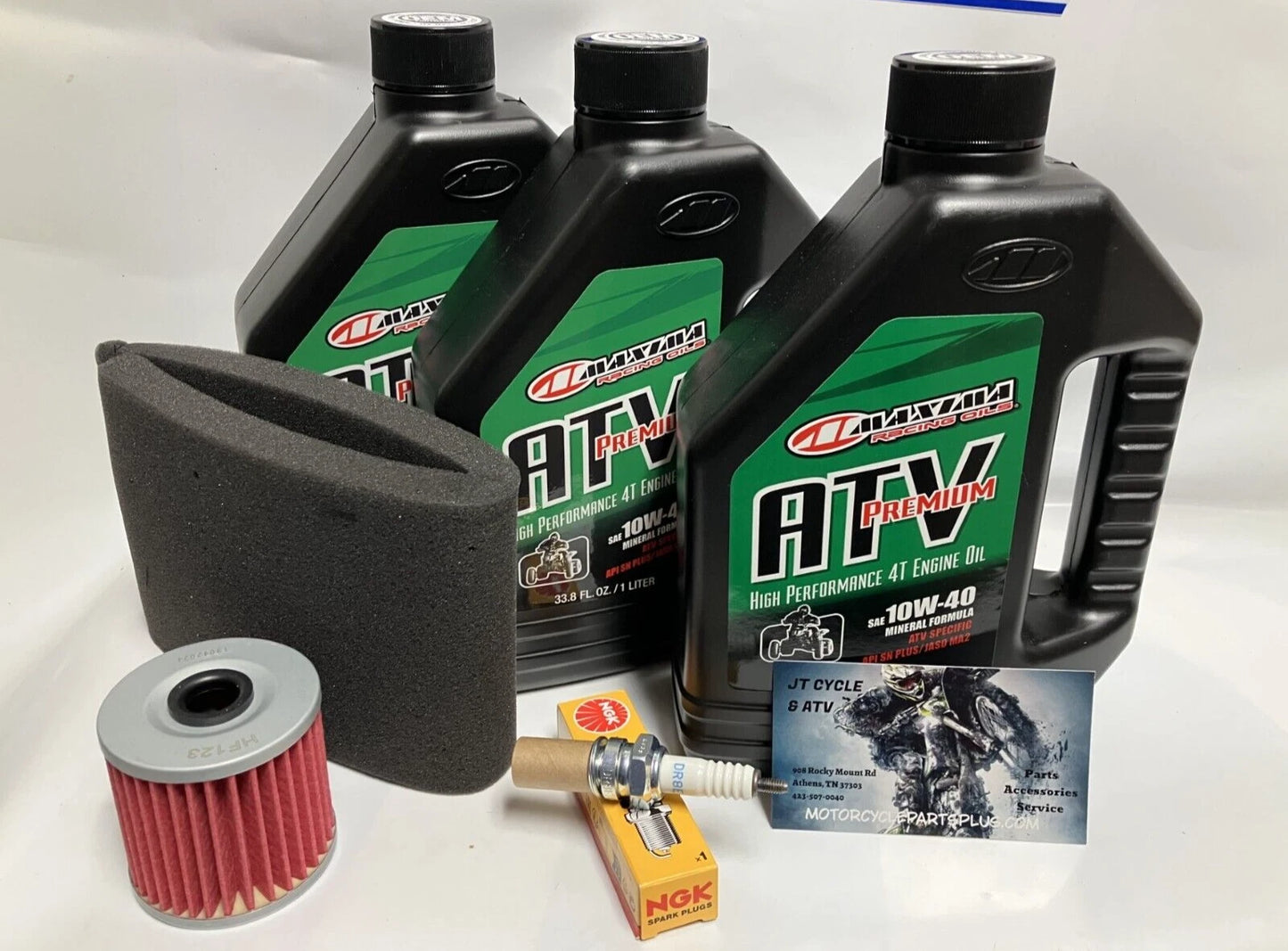 Kawasaki KLF220 250 300 Bayou Premium Oil Change Filter Kit Spark Plug Tune Up Service Maintenance