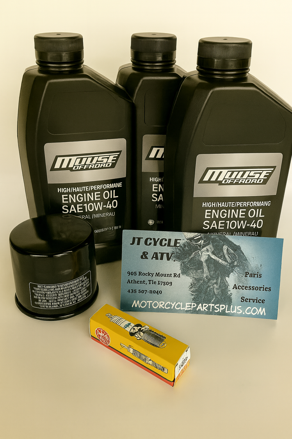 Kawasaki KVF650 750 Prairie Brute Force Oil Filter Change Kit NGK Spark Plug Tune Up Service Maintenance