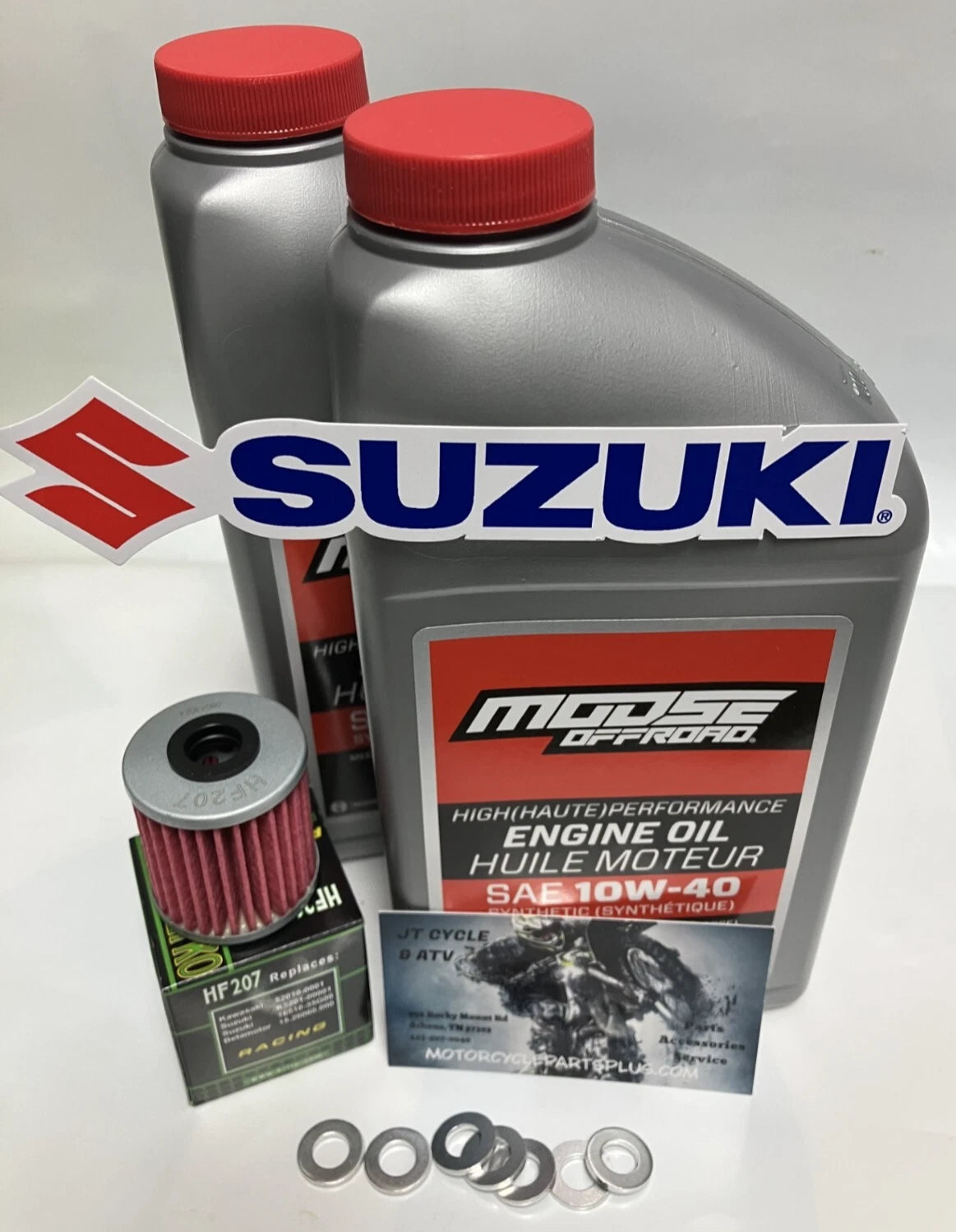 Suzuki Decal RMZ 250 450 Full Synthetic Oil Change Filter Kit with Drain Plug Washers Gaskets Service Maintenance