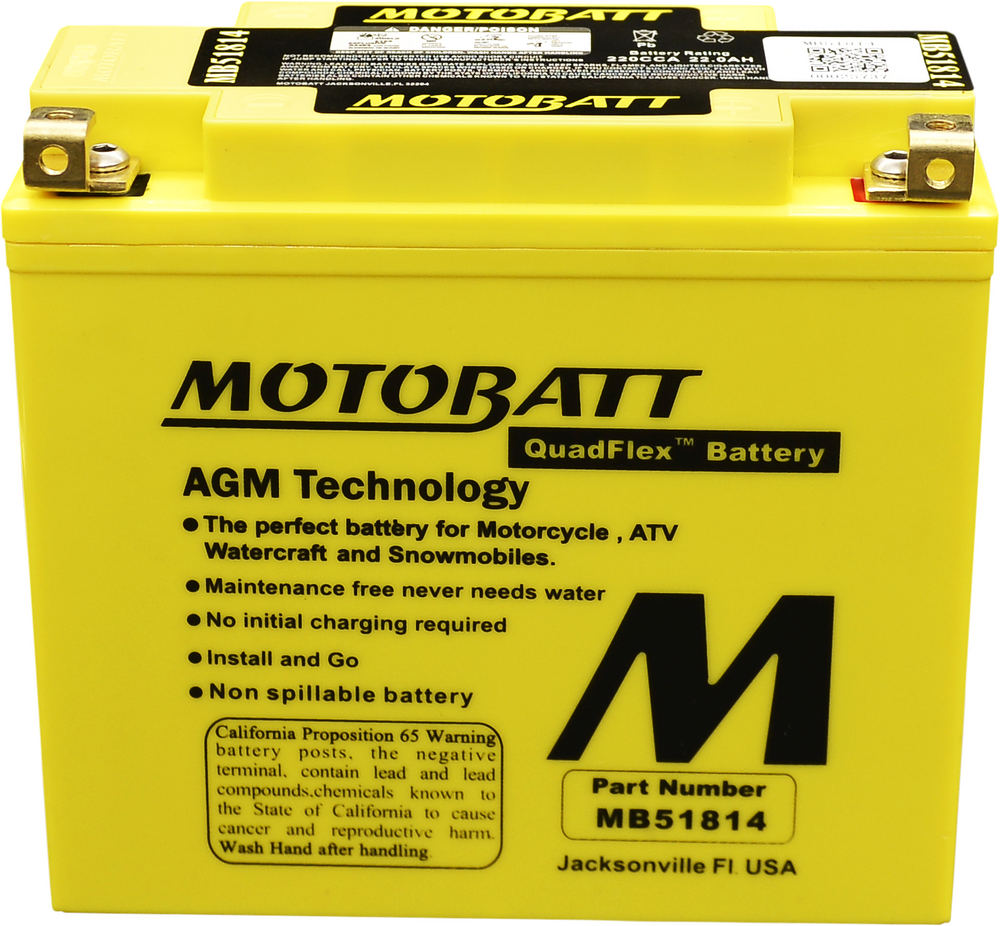 MOTOBATT BATTERY MB51814 SEALED FACTORY ACTIVATED Replaces # 51814 and 51913
