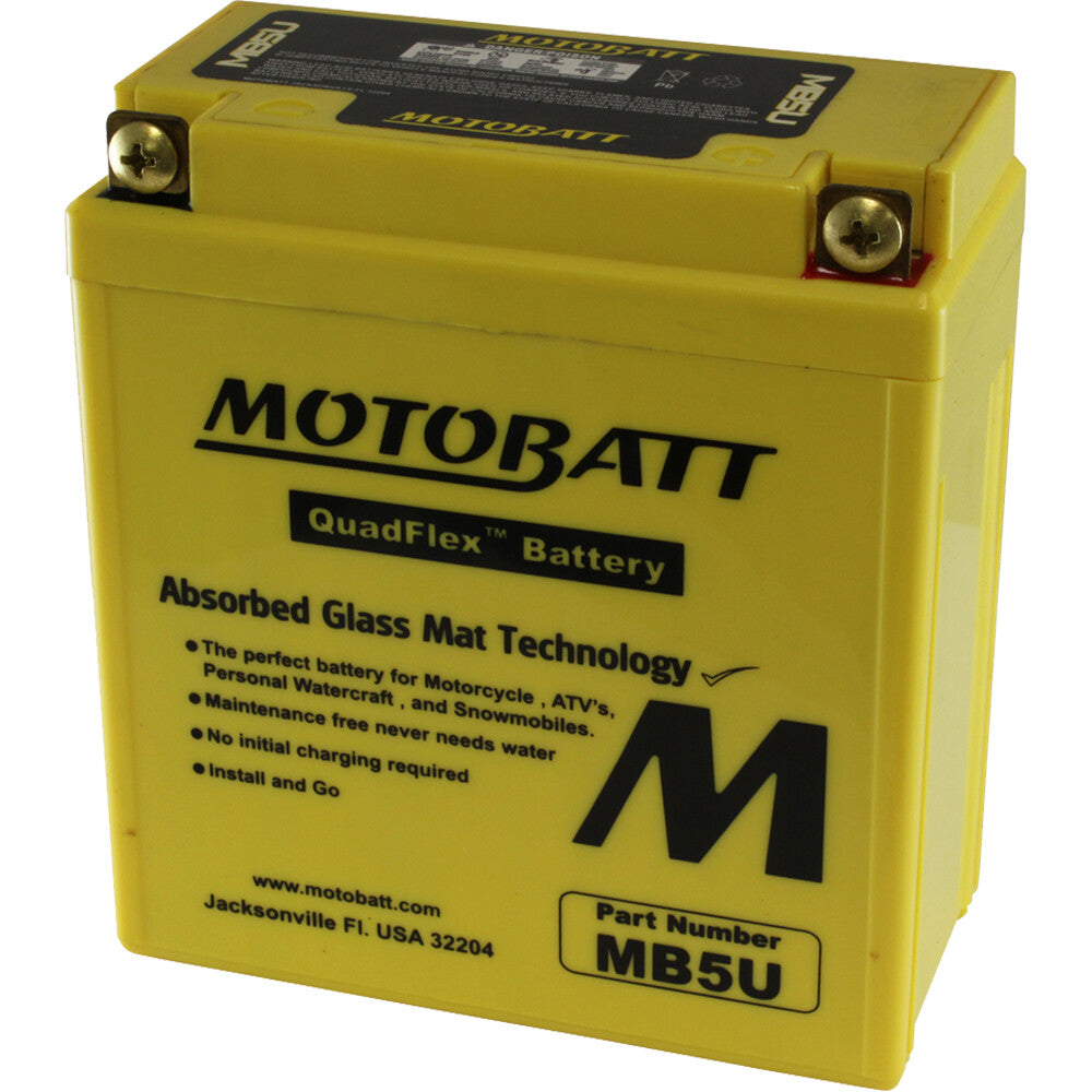 MOTOBATT BATTERY MB5U SEALED FACTORY ACTIVATED Replaces # 12N5-3B and YB5L-B