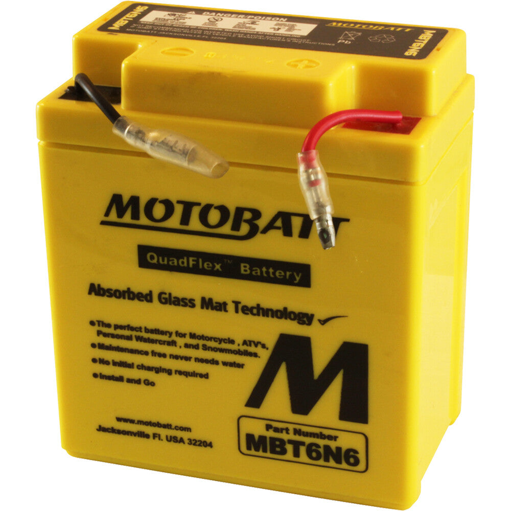 MOTOBATT BATTERY MBT6N6 SEALED FACTORY ACTIVATED Replaces OEM # 6N6-1B 6N6-1D 6N6-1D-2 6N6-3B 6N6-3B-1