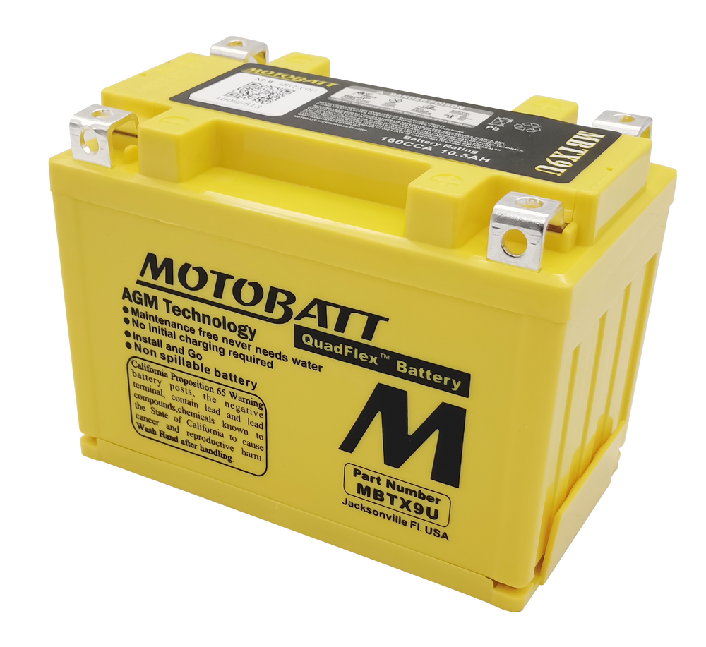 MOTOBATT BATTERY MBTX9U SEALED FACTORY ACTIVATED Replaces # YT12A-BS YTR9-BS YTX9 YTX9-BS YTZ12S YTZ14S