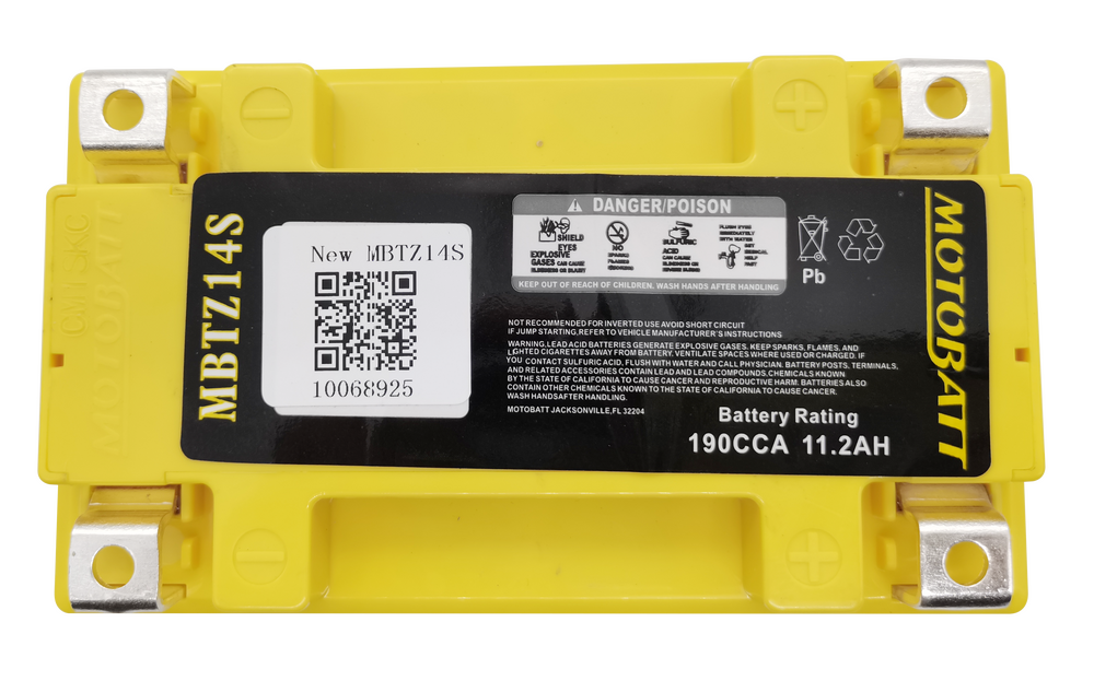 MOTOBATT BATTERY MBTZ14S SEALED FACTORY ACTIVATED Replaces # YTZ14S