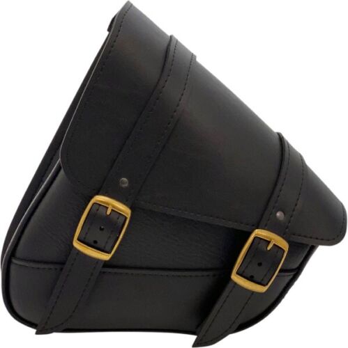 Willie & Max Left Side Black Leather Swing Arm Saddlebag 1986-17 Harley Softail
