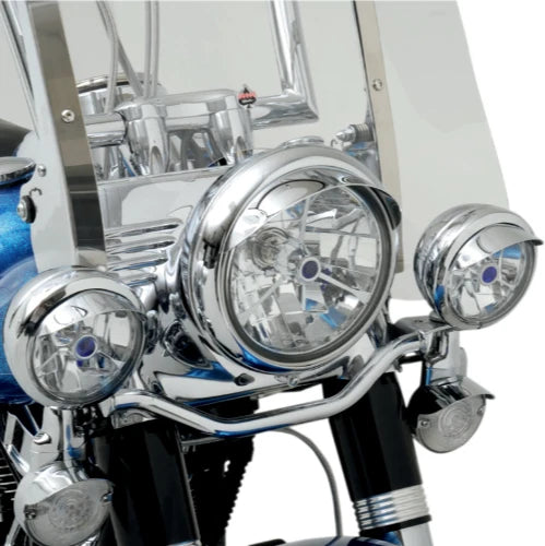 Drag Specialties 7 Inch Chrome Steel Headlight Visor Fits Harley FX FL XL Models Custom Look Easy Install Made in Taiwan