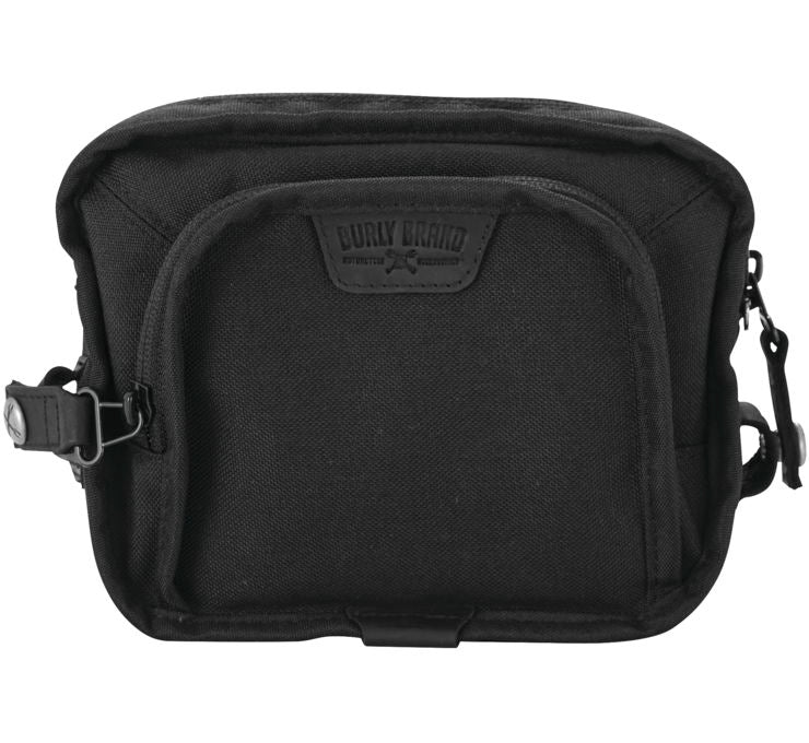 Burly Brand Voyager Motorcycle Handlebar Handle Bar Bag Storage Black or Dark Oak - JT Cycle & ATV
