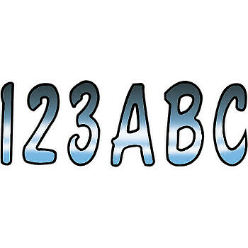 Registration Boat Jet Ski PWC Waverunner ID Sticker Kit Gradation 3" 146 Letters + Numbers