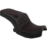 Drag Specialties Freedom Touring Seat 0810‑2474 Double Diamond Red Stitch for Indian Challenger / Chieftain PowerPlus