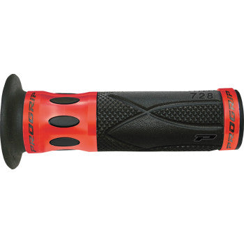 Pro Grip 728 Superbike / Sportbike Motorcycle Grips – 7/8" Open‑End Rubber & Anodized Aluminum – 122mm – Made in Italy