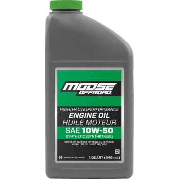 MOOSE OFFROAD 3601-0918 10W-50 Synthetic Engine Oil Motorcycle ATV Dirtbike UTV - 10W-50 - 1 US quart
