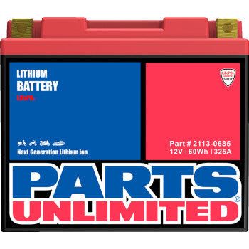 Parts Unlimited 2113-0685 Lithium LiFePO4 Battery HJT12B-FP – 325 CCA – Ultra Lightweight Street Motorcycle Battery