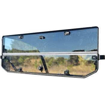 Seizmik Hard Rear Folding Windshield – Fits Kawasaki Ridge Ranch Edition – UV‑Resistant .210" Polycarbonate, Full‑to‑Half Folding Rear Panel