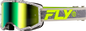FLY Racing Zone Off‑Road Goggle Dark Grey/Hi‑Vis with Iridescent Green Mirror Lens – 37‑51526