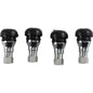 Moose Offroad TR412 chrome and black push‑in valve stems for tubeless ATV, UTV, and motorcycle wheels, 4‑pack.