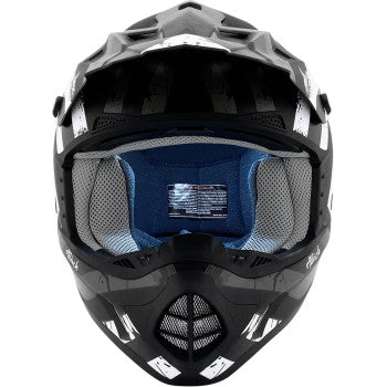 AFX  FX-17 Offroad Motorcycle ATV Helmet - Attack - Matte Black/Silver Choose Size / Color