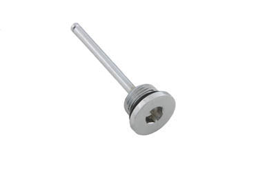 Short chrome transmission dipstick for Harley