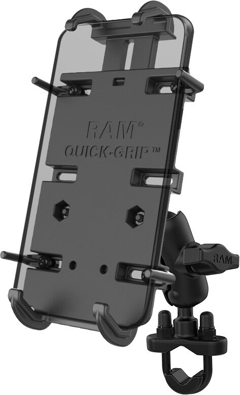 RAM-B-149Z-A-PD4U Quick-Grip Phone Mount with U-Bolt Base RAM Mounts Motorcycle ATV UTV Handlebar 1/2"-1-1/4" USA Made