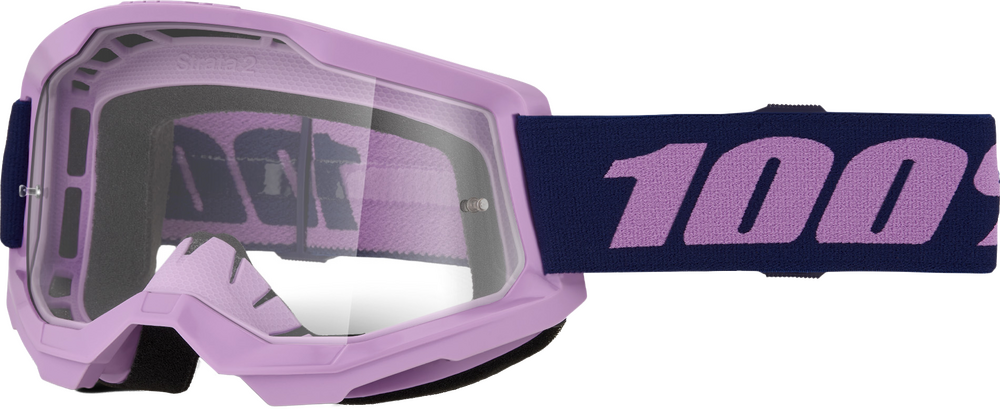 100% Strata 2 Goggles – Off‑Road ATV Motorcycle Snow – Clear Anti‑Fog Lexan Lens Choose Color Adult or Youth Jr.
