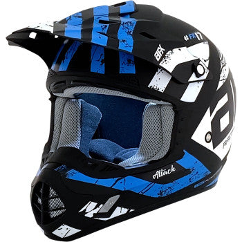 AFX  FX-17 Offroad Motorcycle ATV Helmet - Attack - Matte Black/Silver Choose Size / Color