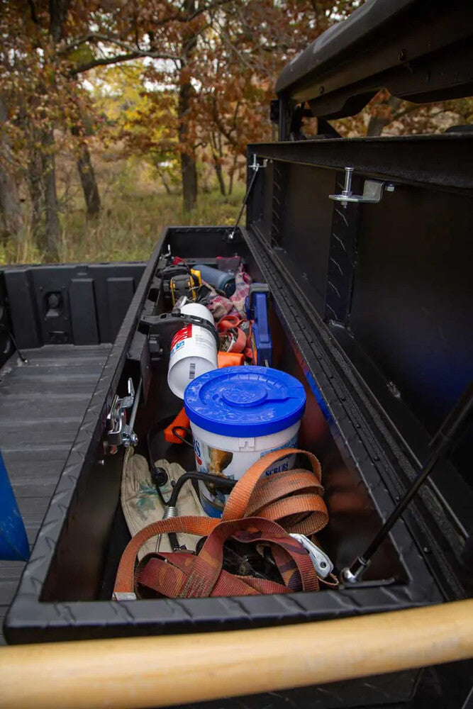 Kolpin Mid‑Size UTV Aluminum Bed Box – 15‑Gauge Diamond Plate – Lockable Latches – Gas‑Shock Lid – Weatherproof Storage – Fits Polaris & CFMOTO Mid‑Size Models