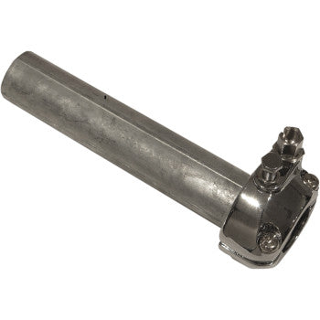 Emgo Single Pull 7/8" Throttle Assembly – Silver – Complete Motorcycle Throttle Tube – Made in Taiwan
