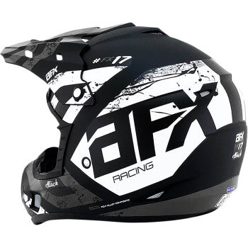 AFX  FX-17 Offroad Motorcycle ATV Helmet - Attack - Matte Black/Silver Choose Size / Color