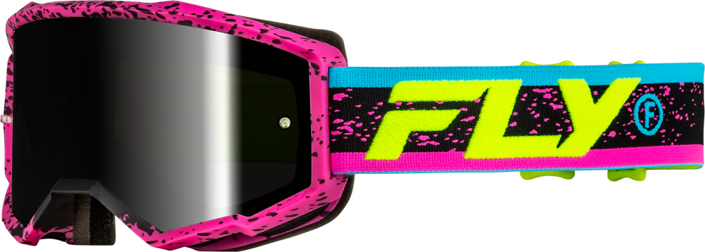 FLY Racing Zone Off‑Road Goggle Pink/Black/Hi‑Vis with Black Mirror/Smoke Lens – 37‑51528