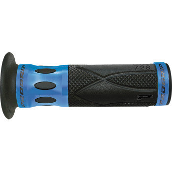 Pro Grip 728 Superbike / Sportbike Motorcycle Grips – 7/8" Open‑End Rubber & Anodized Aluminum – 122mm – Made in Italy