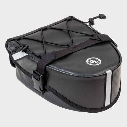 Exterior mesh pocket on Klamath Tail Bag – close‑up