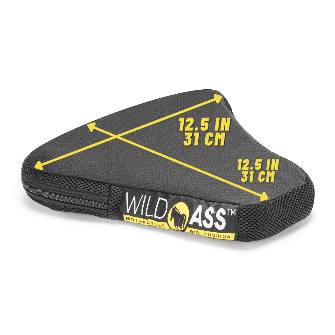 WILD ASS MOTORCYCLE SEAT PAD CUSHION SPORT SPORTBIKE DUAL SPORT ADVENTURE CLASSIC BLACK MEDICAL GRADE NEOPRENE