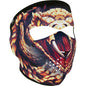 ZAN Headgear Neoprene Full Face Mask Windproof Adult One Size Nylon Bound Edges Hook Loop Closure Helmet Compatible Adventure Street Off Road Choose Design