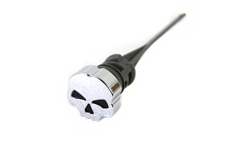 Chrome skull oil tank dipstick for Harley Softail