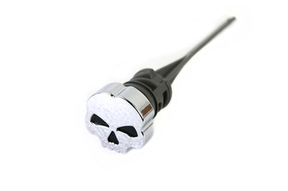 Chrome skull oil tank dipstick for Harley Softail