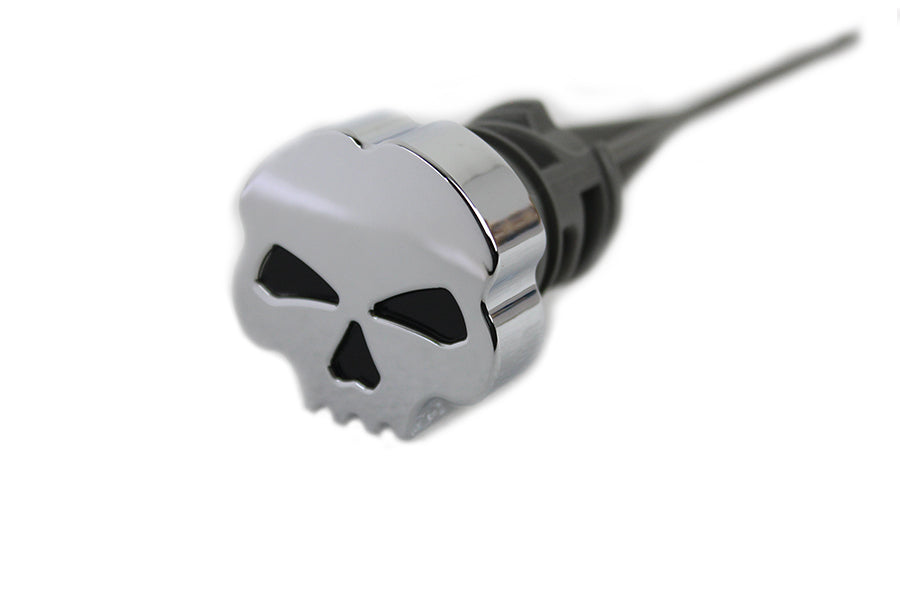 Chrome Skull Oil Tank Dipstick – Harley FXST & FLST 2018‑2019 – Custom Skull Cap Design – Made in Taiwan