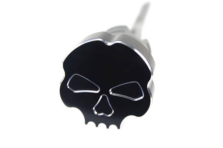 Black skull oil tank dipstick for Harley Softail