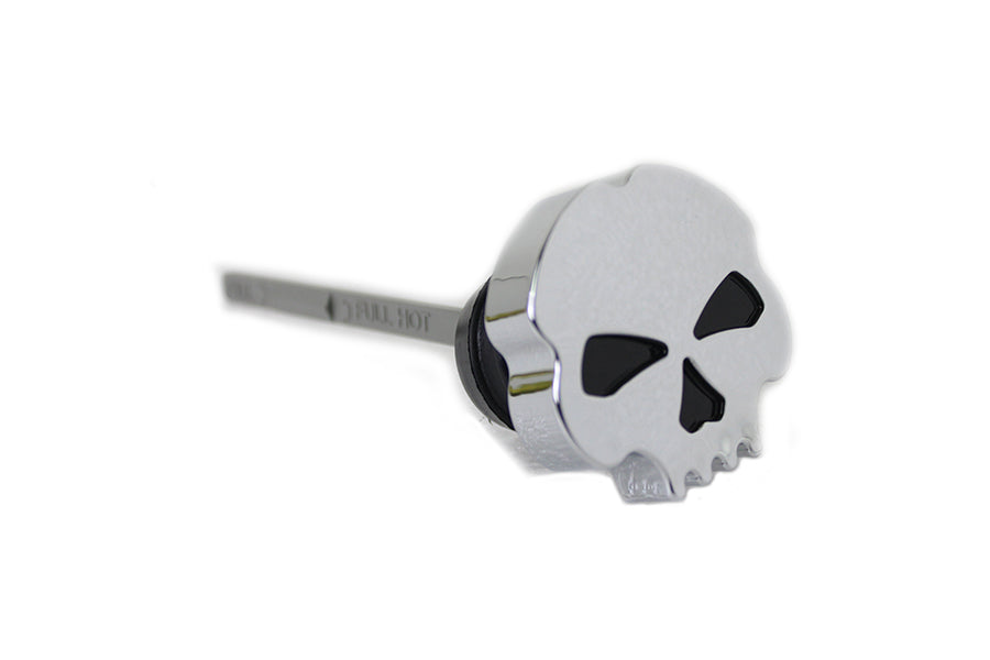 Chrome Skull Oil Tank Dipstick – Harley FLST & FXST 2000‑2017 – Custom Skull Cap Design – Made in Taiwan