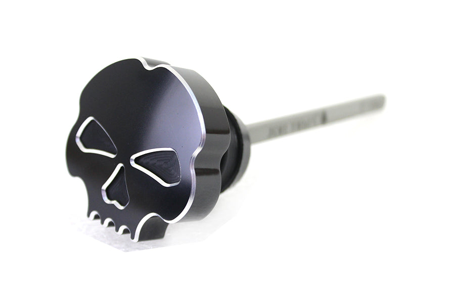 Black Skull Oil Tank Dipstick – Harley FLST & FXST 2000‑2017 – Custom Black Skull Cap – Made in Taiwan