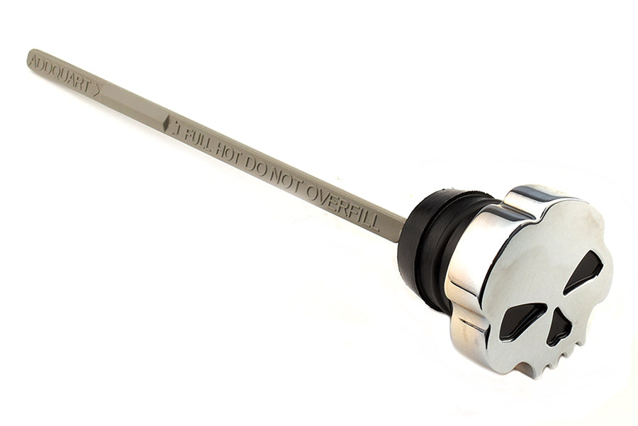 Chrome skull oil tank dipstick for Harley FLT