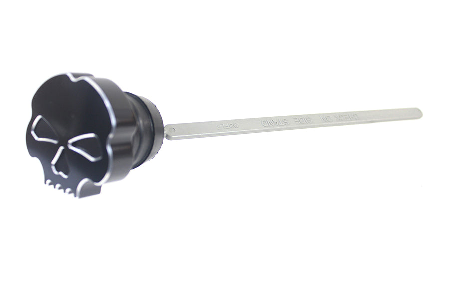 Black Skull Oil Tank Dipstick – Harley FLT 1999‑2006 – Custom Black Skull Cap – Made in Taiwan